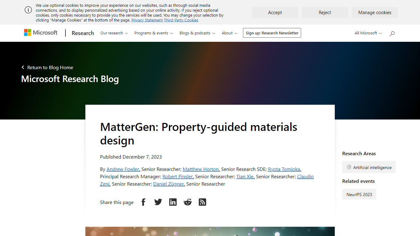 MatterGen - Microsoft Research