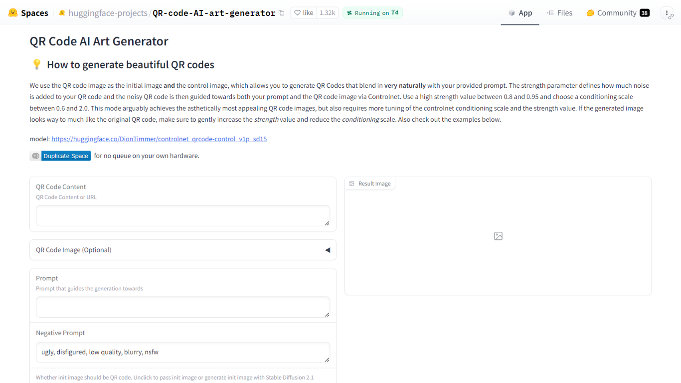 QR Code AI Art Generator - Hugging Face