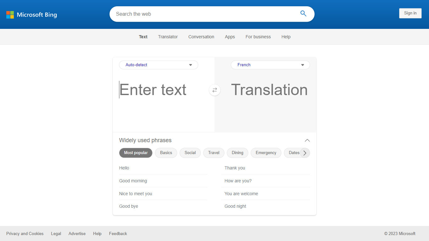 Bing Microsoft AI Translator