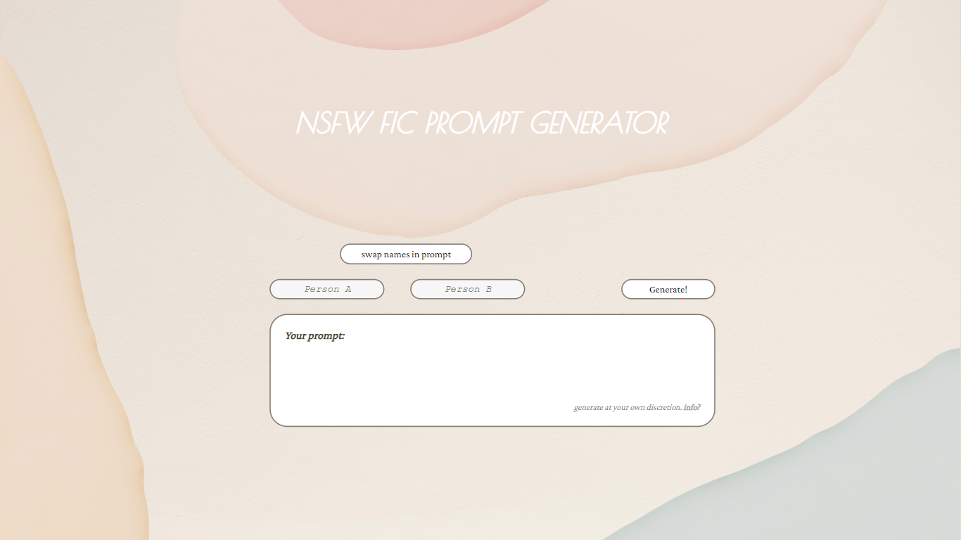 NSFW fic prompt generator