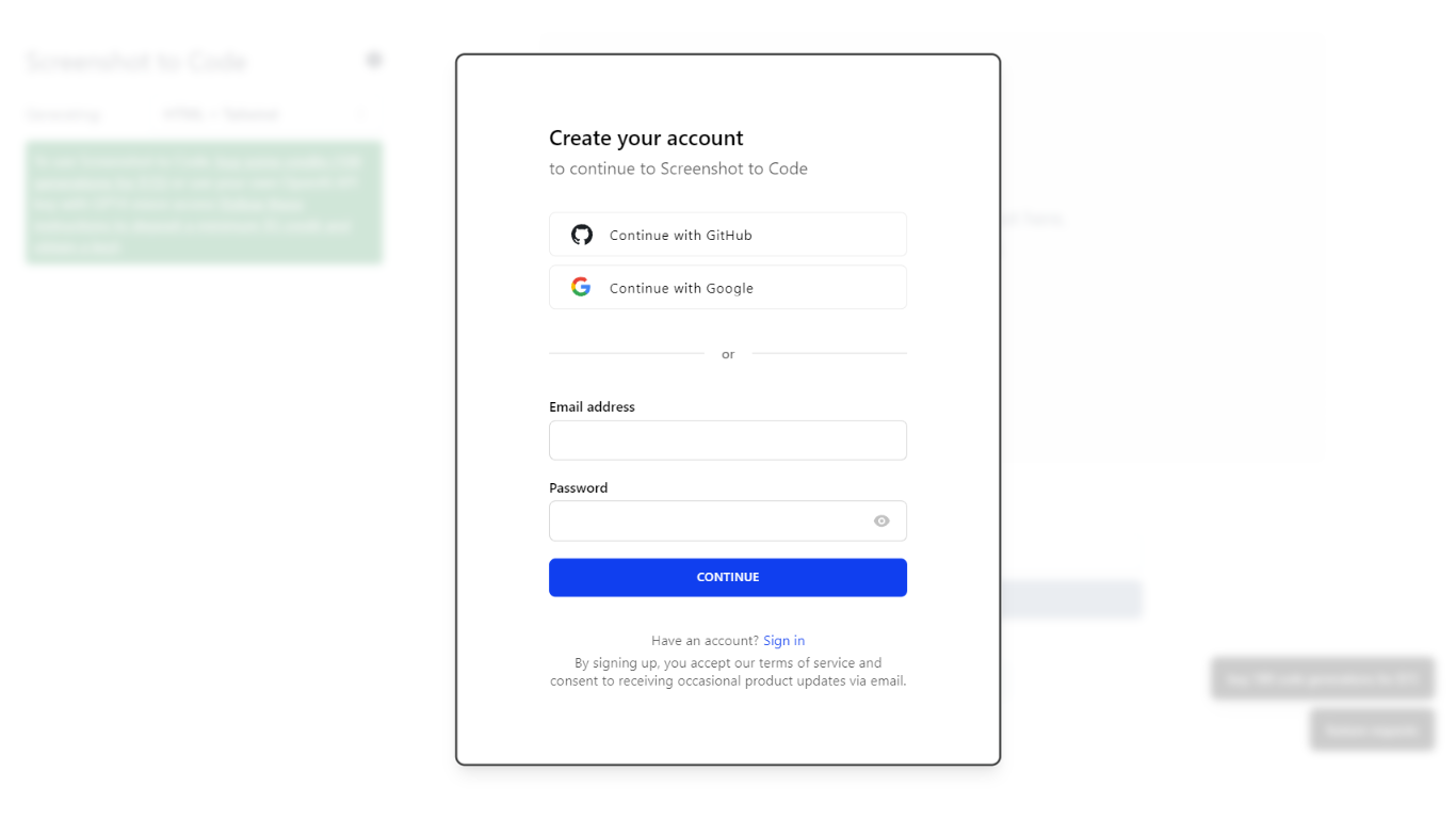 Screenshot to Code