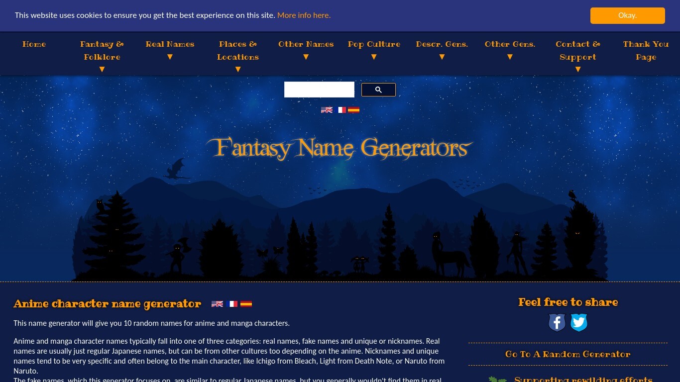 Anime Character Name Generator | Fantasy Name Generators