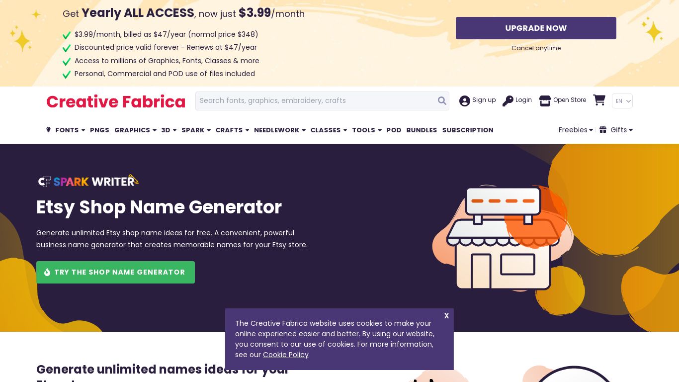 Etsy Shop Name Generator | Creative Fabrica