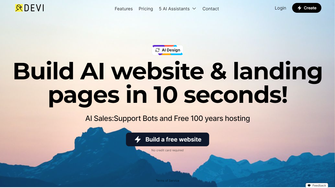 AI Landing Page Builder - Devi