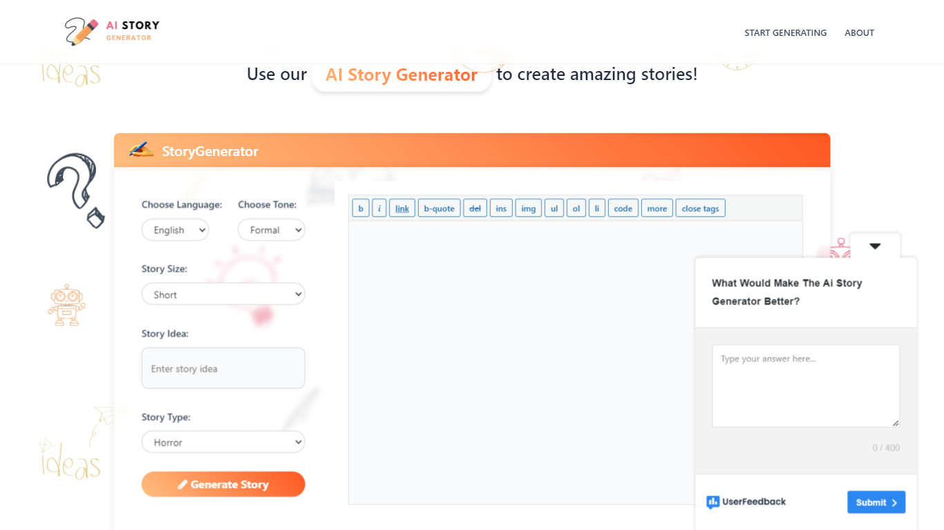 AI Story Generator by storygenerate.io