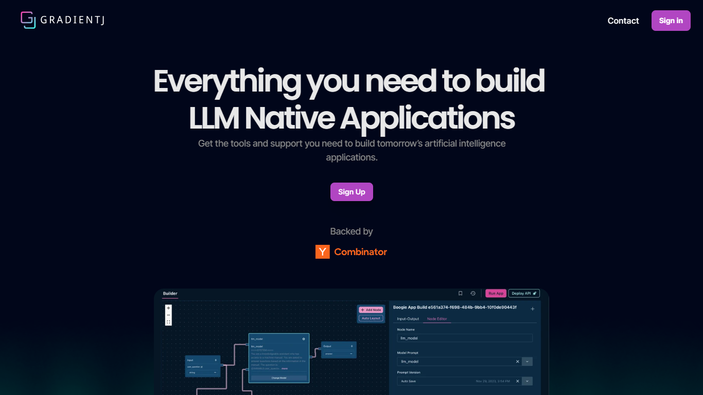 GradientJ: Build LLM Native Applications