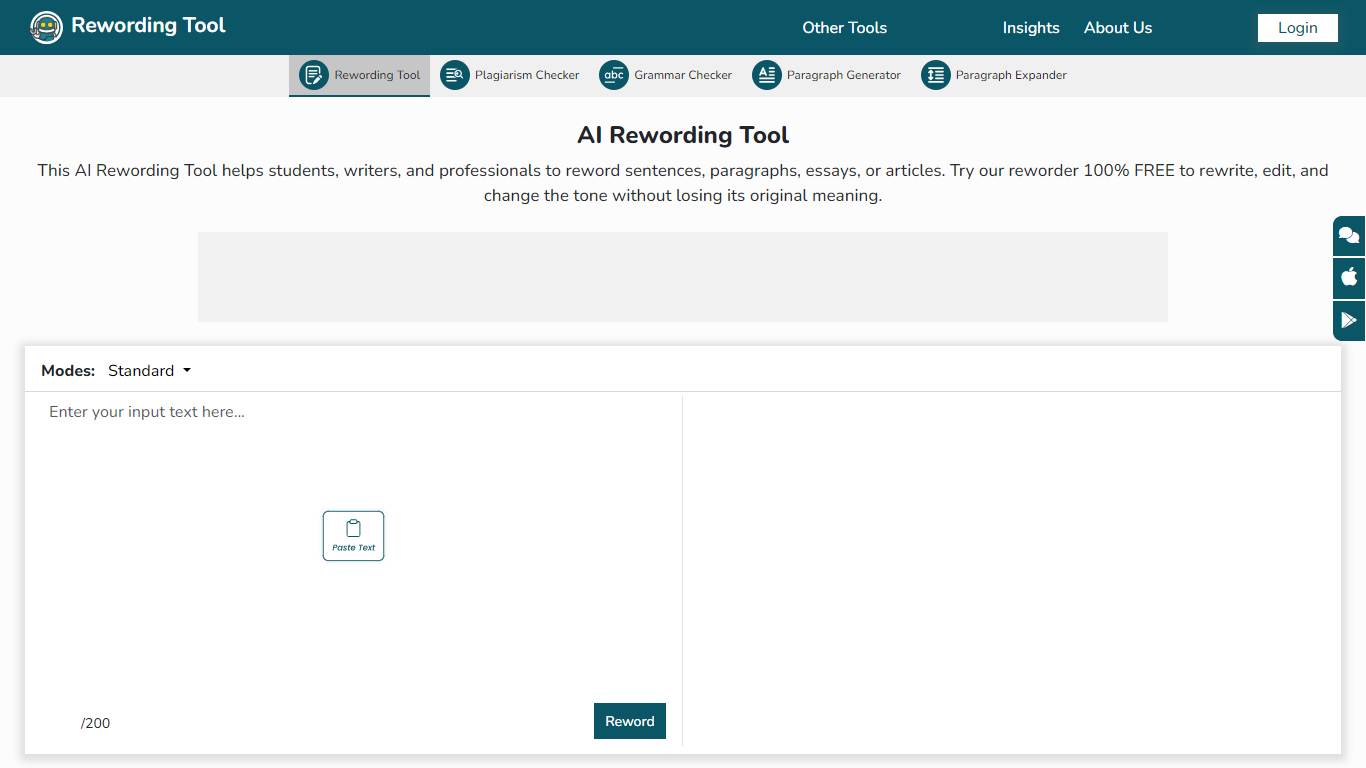 Free AI Rewording Tool