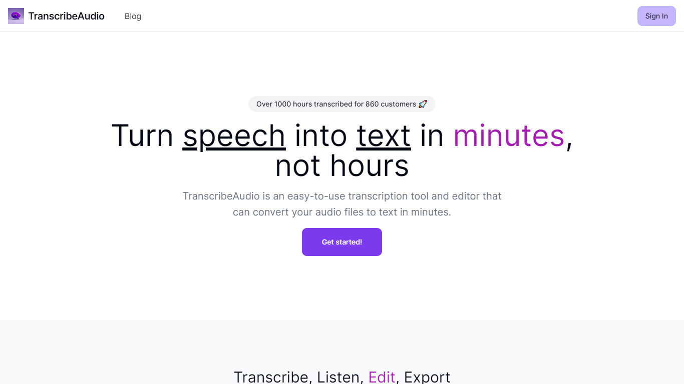 TranscribeAudio - Transcribe Audio To Text Free}