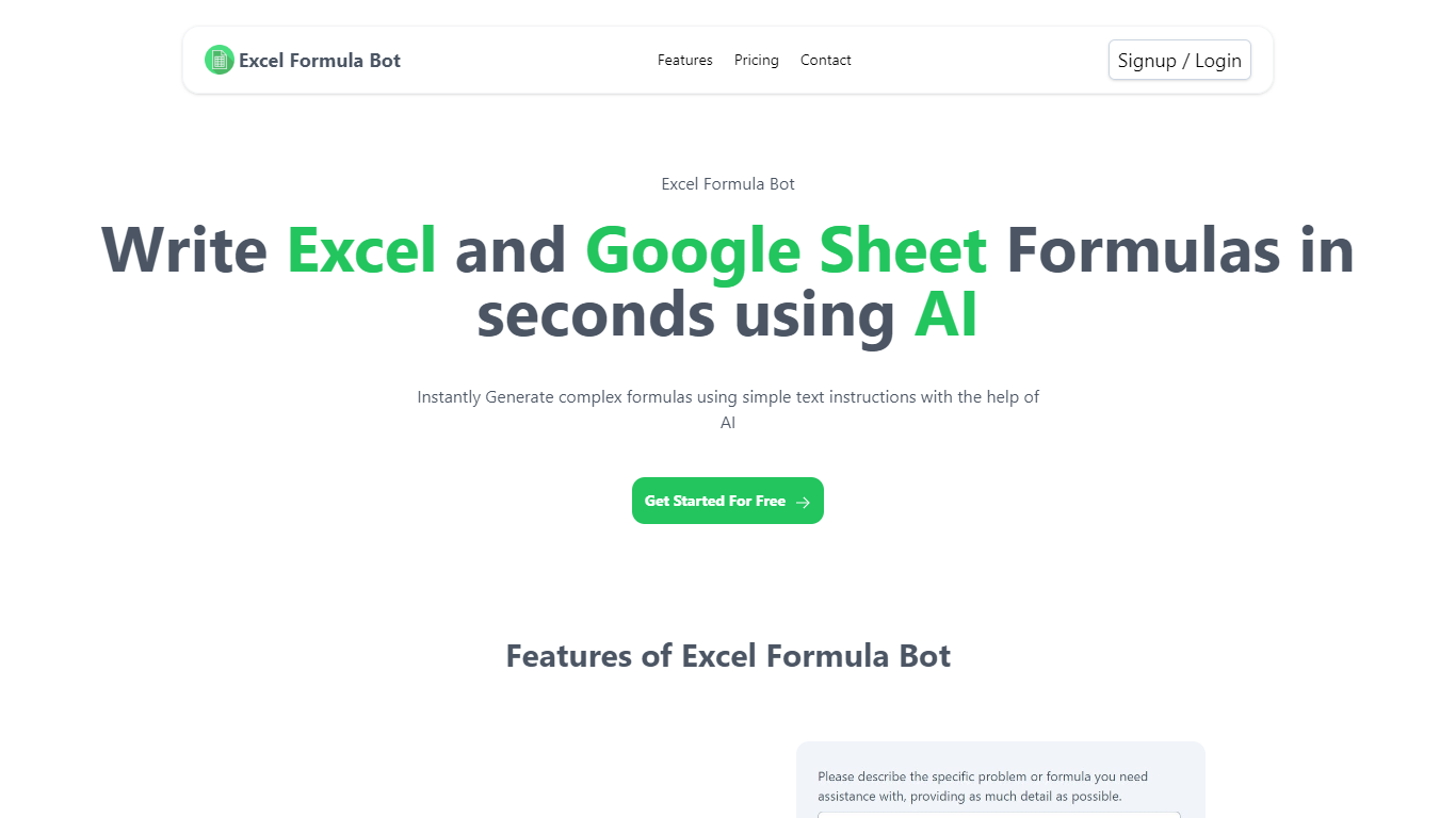 Excel Formula Bot