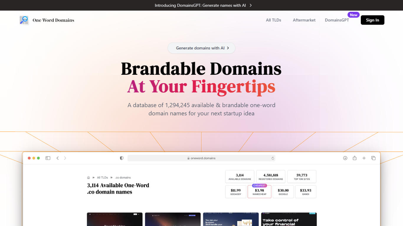 One Word Domains