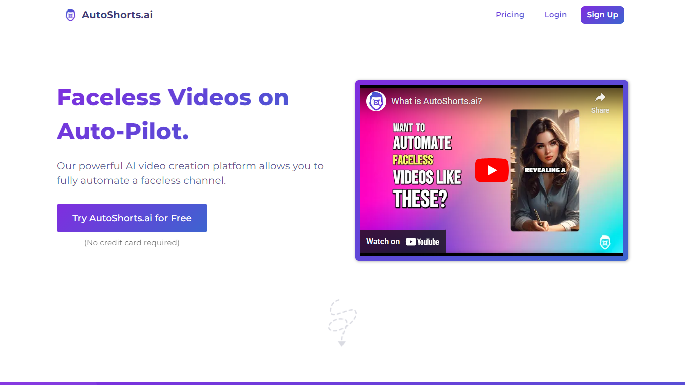 AutoShorts.ai  - generate faceless videos}